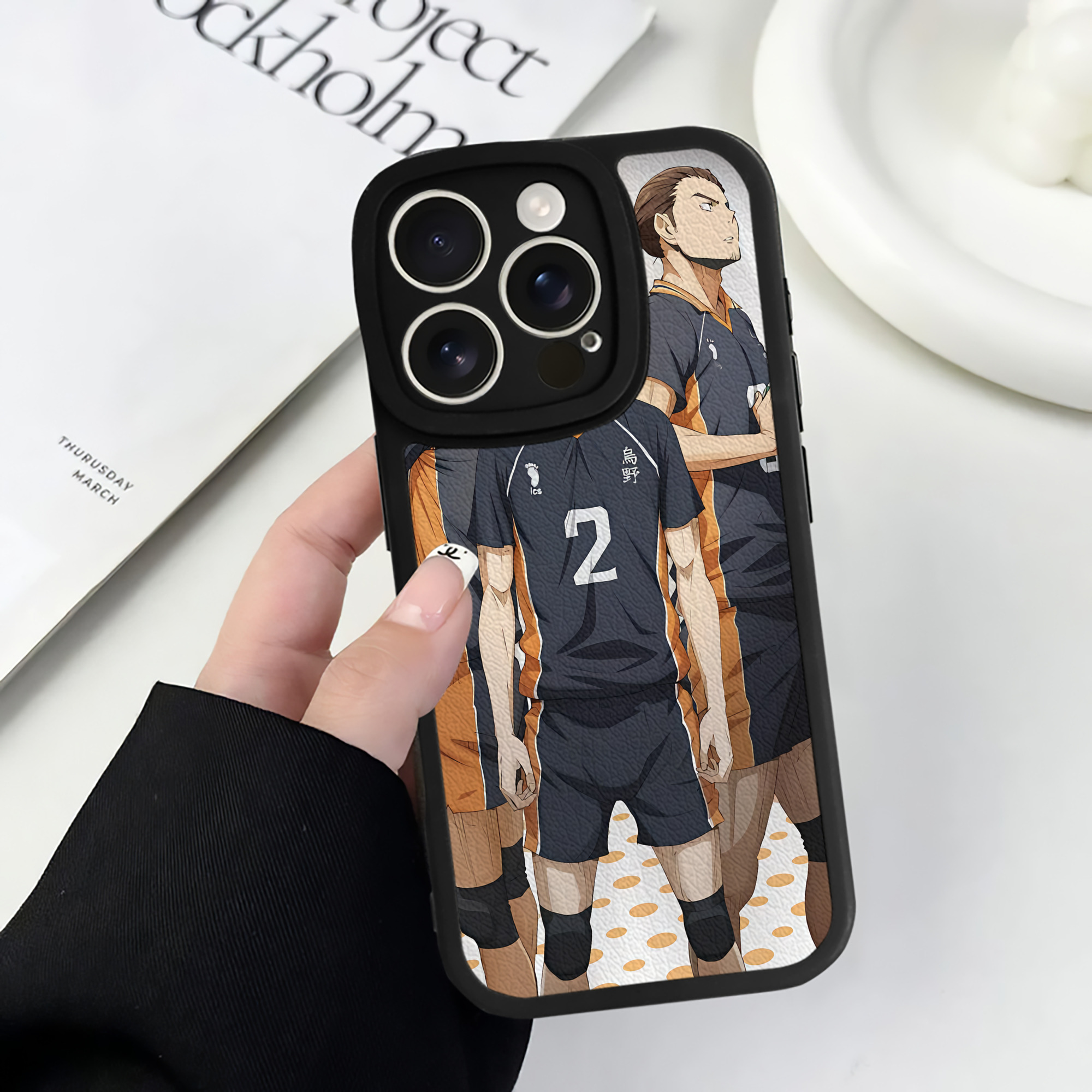 （画像用） ハイキュー!! Haikyu!! 【iPhone 16シリーズ対応】シリコンスマホケース（レザー調） 材質：シリコン
